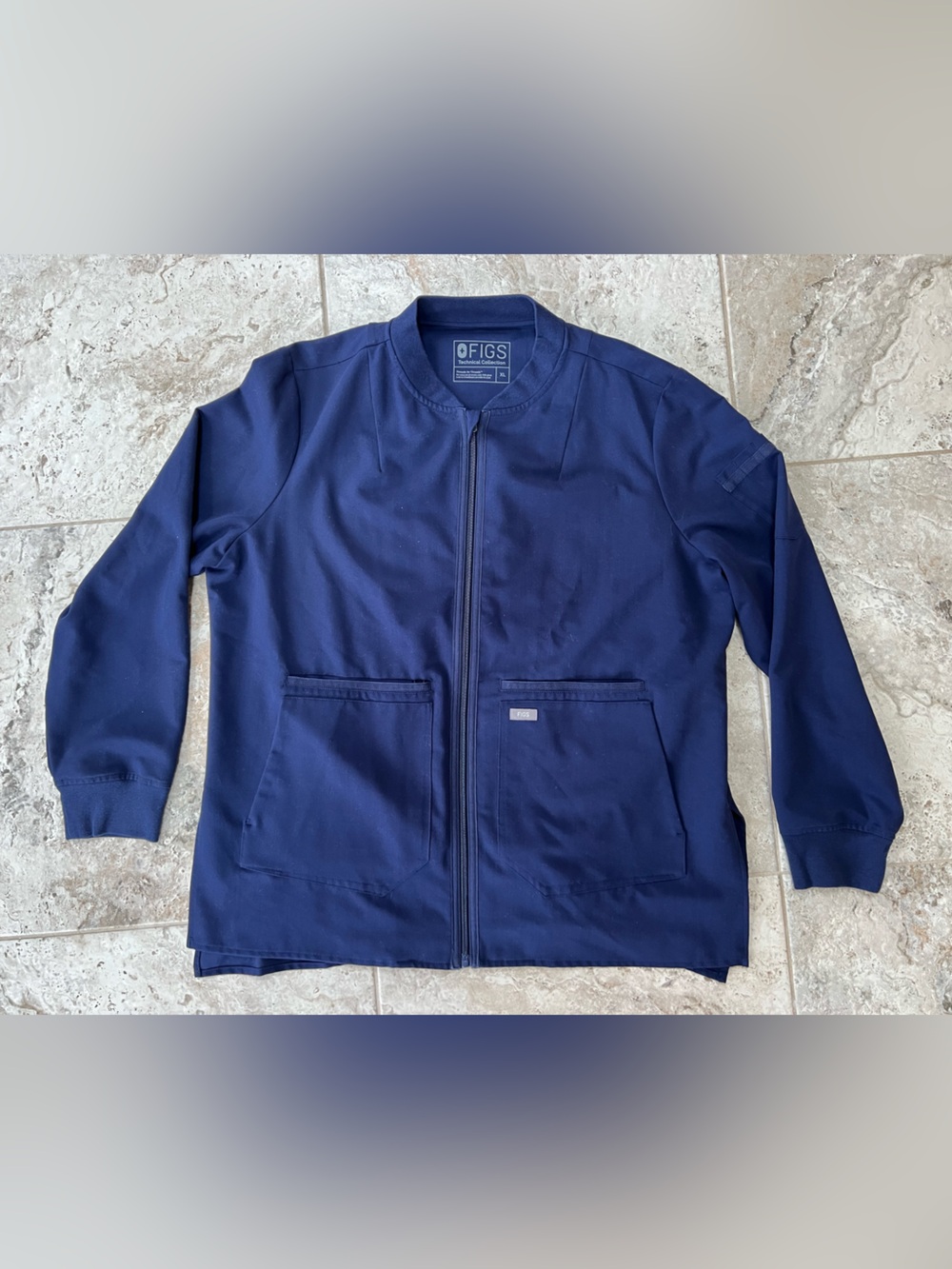 FIGS Women's Bellery Scrub Zippered Lightweight Jacket Navy Blue (PO #1286), XL - Picture 10 of 10